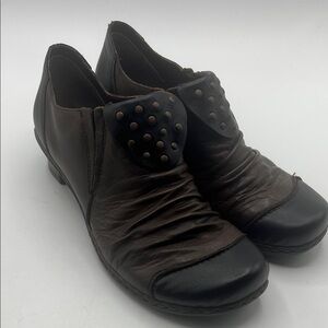 Rieker Dark Brown and Black small heeled shoes